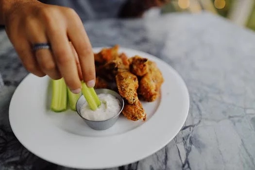 buffalo wings with celery and ranch dip special